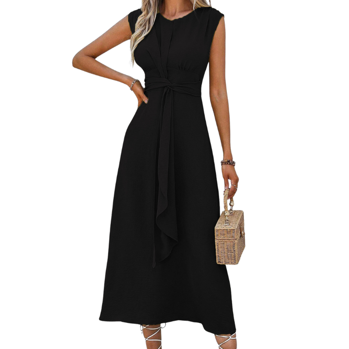 Miya™ | Stijlvolle waist-tie long zonder mouwen jurk