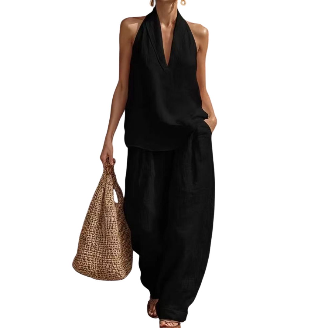 Yuri™ | Breezy halter wide-leg tweedelige set