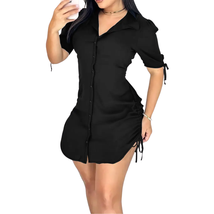 Zindra™ | Drawstring V-hals bodycon mini jurk