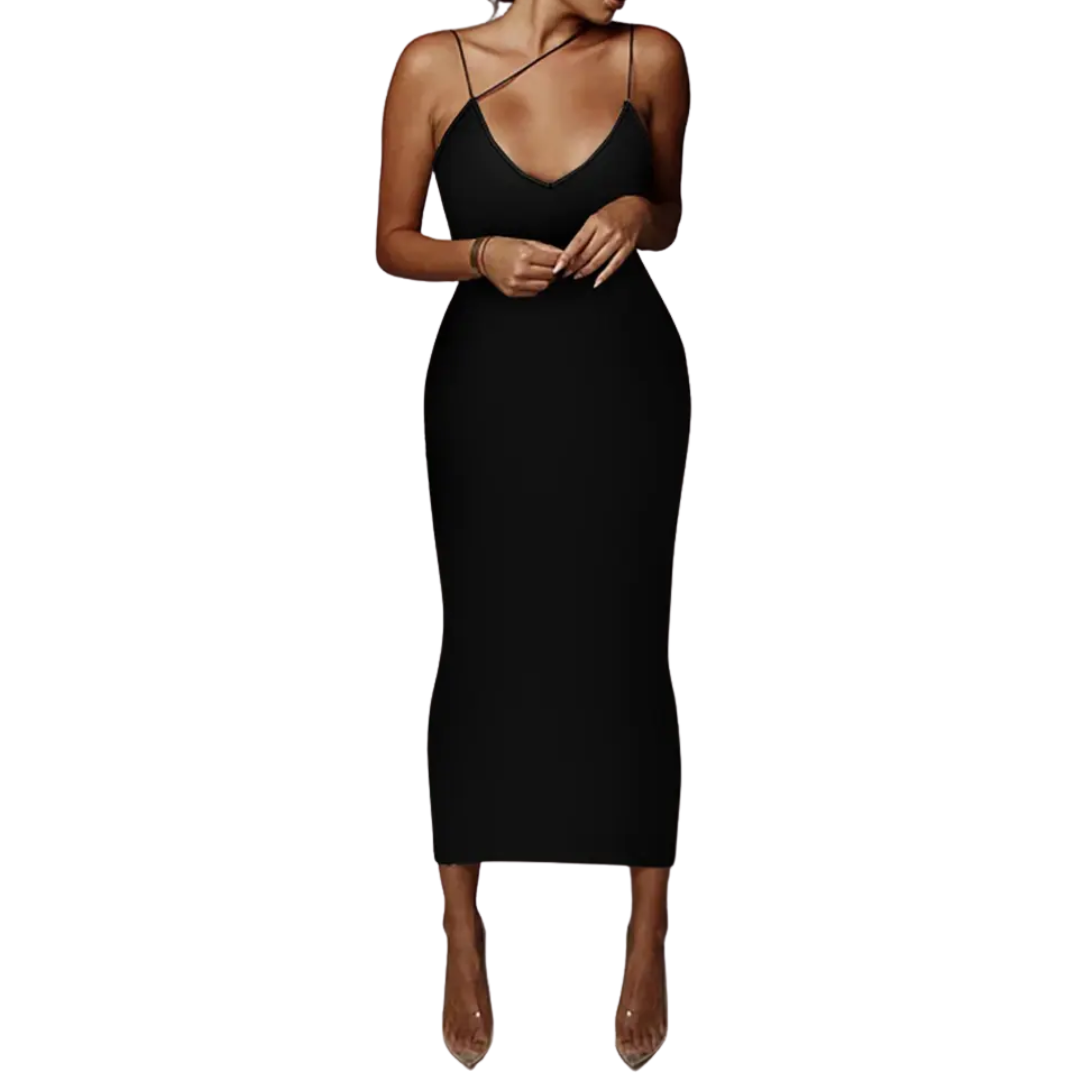 Vixenne™ | Leopard print backless bodycon midi jurk