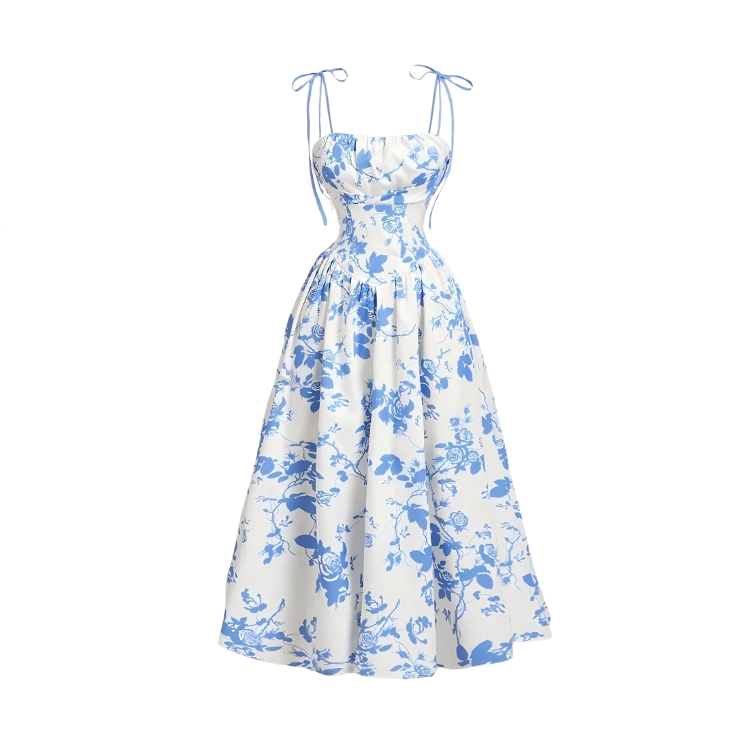Rosalie™ | French bloemen tie-shoulder cami jurk