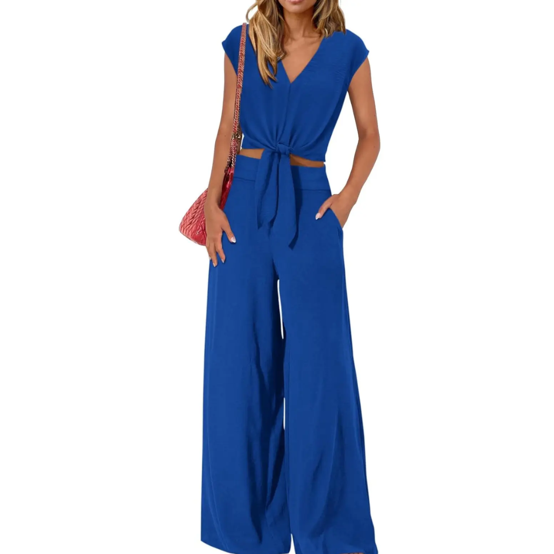 Lena™ | Breezy V-hals wide-leg set