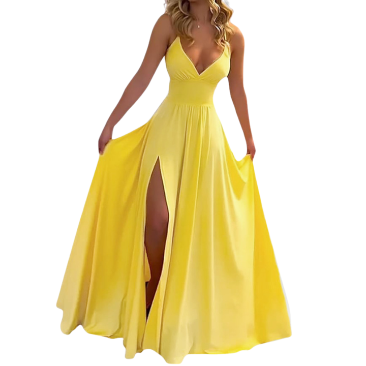 Roxanne™ | Stijlvol spaghetti strap slit maxi jurk