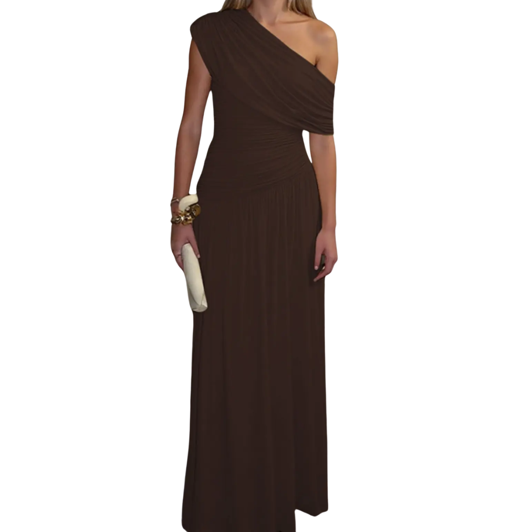 Celina™ | Sexy asymmetric pleated midi jurk