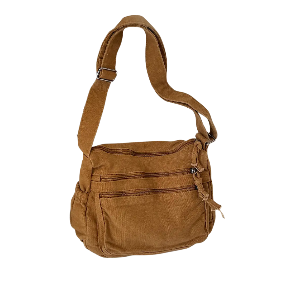 Frankie™ | Retro meerdere vakken canvas crossbody tas