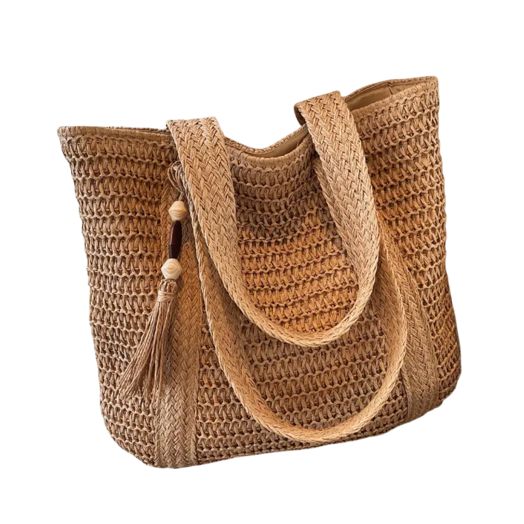Cayo™ | Woven fringe grote capaciteit straw tote