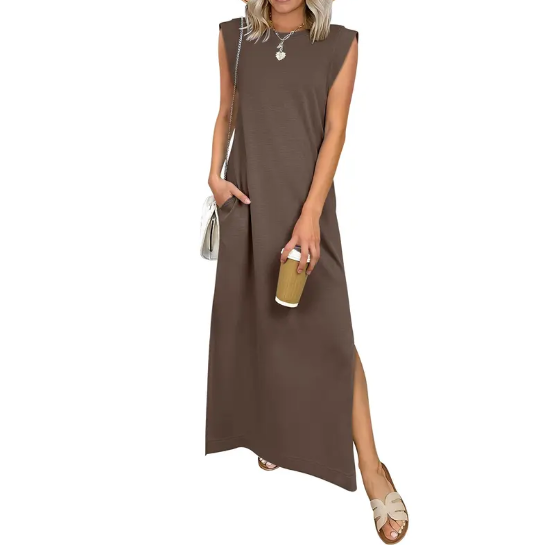 Breeana™ | Relaxte zonder mouwen split maxi jurk