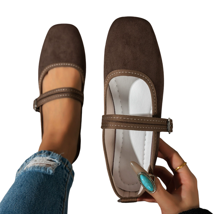 Cleo™ | Vintage vierkante neus mary jane schoenen