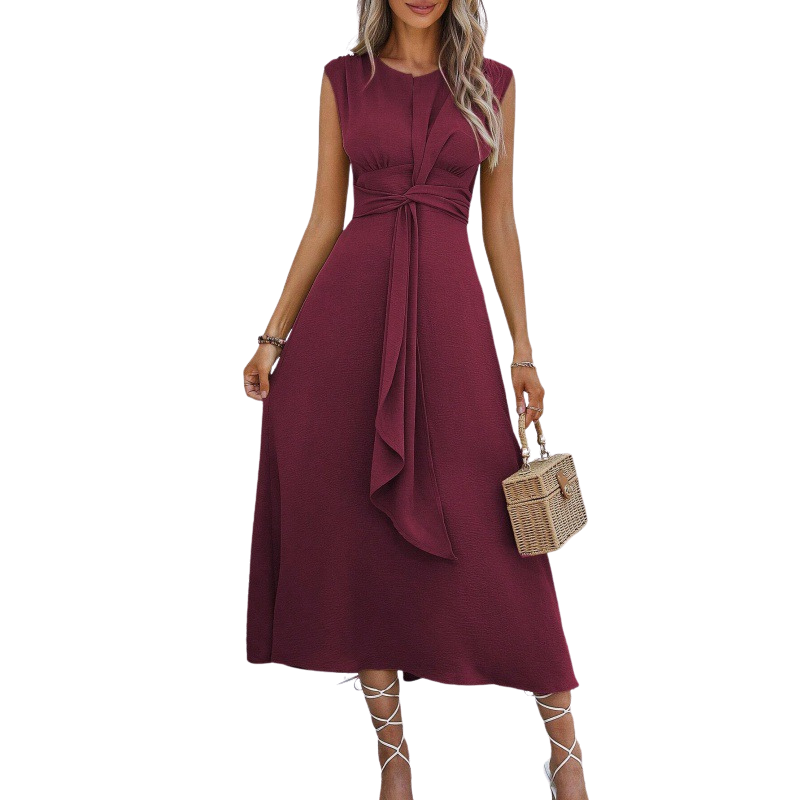 Miya™ | Stijlvolle waist-tie long zonder mouwen jurk