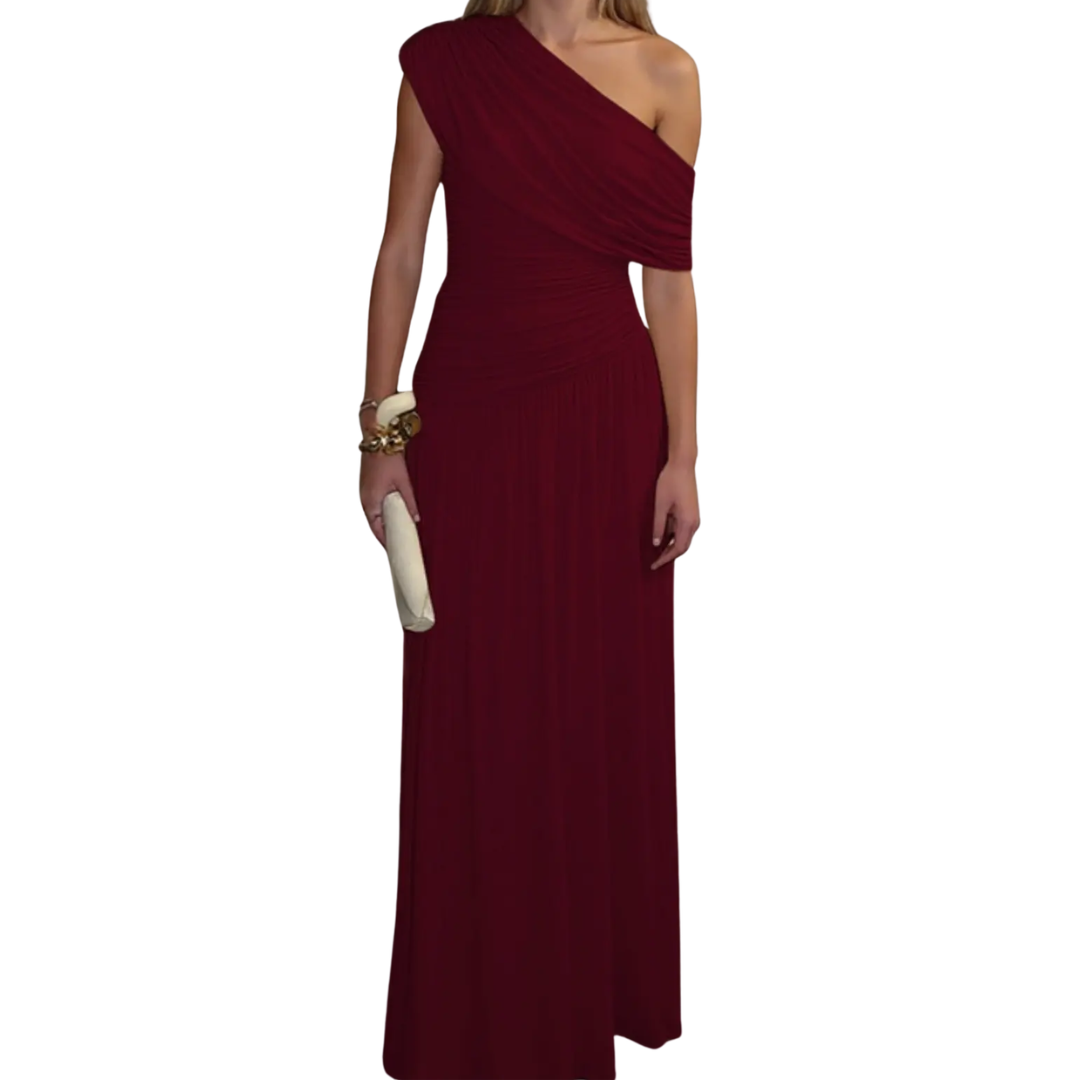 Celina™ | Sexy asymmetric pleated midi jurk