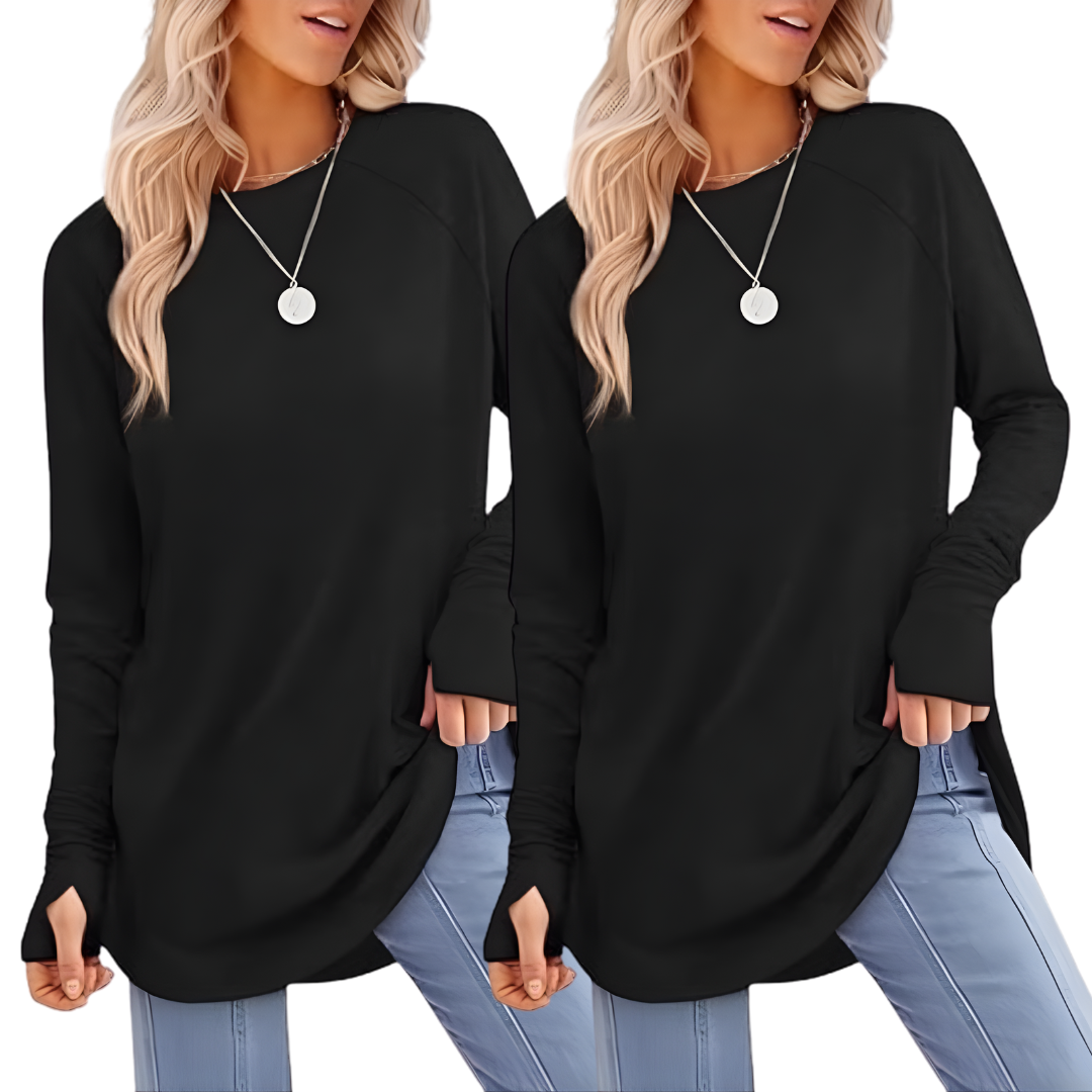 Zarita™ | Cozy lange mouwen tunic shirt with thumb hole