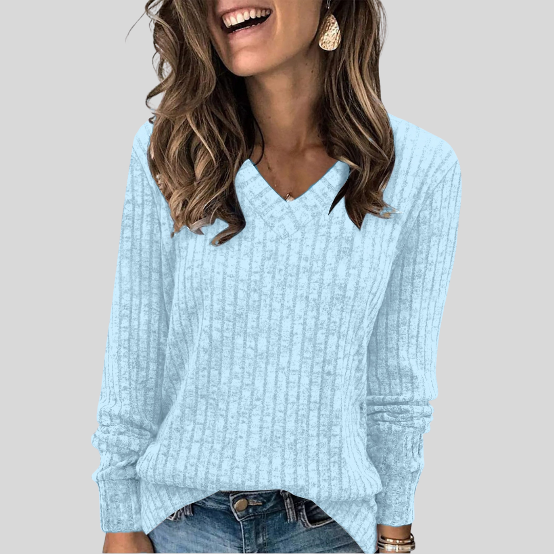 Demi | Comfy V-hals lange mouwen top