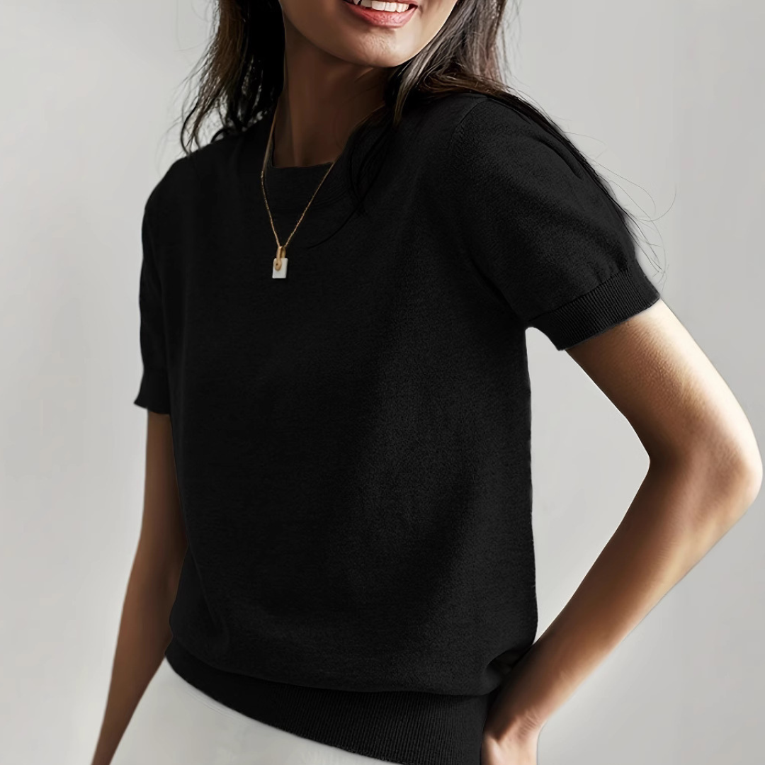 Vianca™ | Casual short sleeve crew neck top