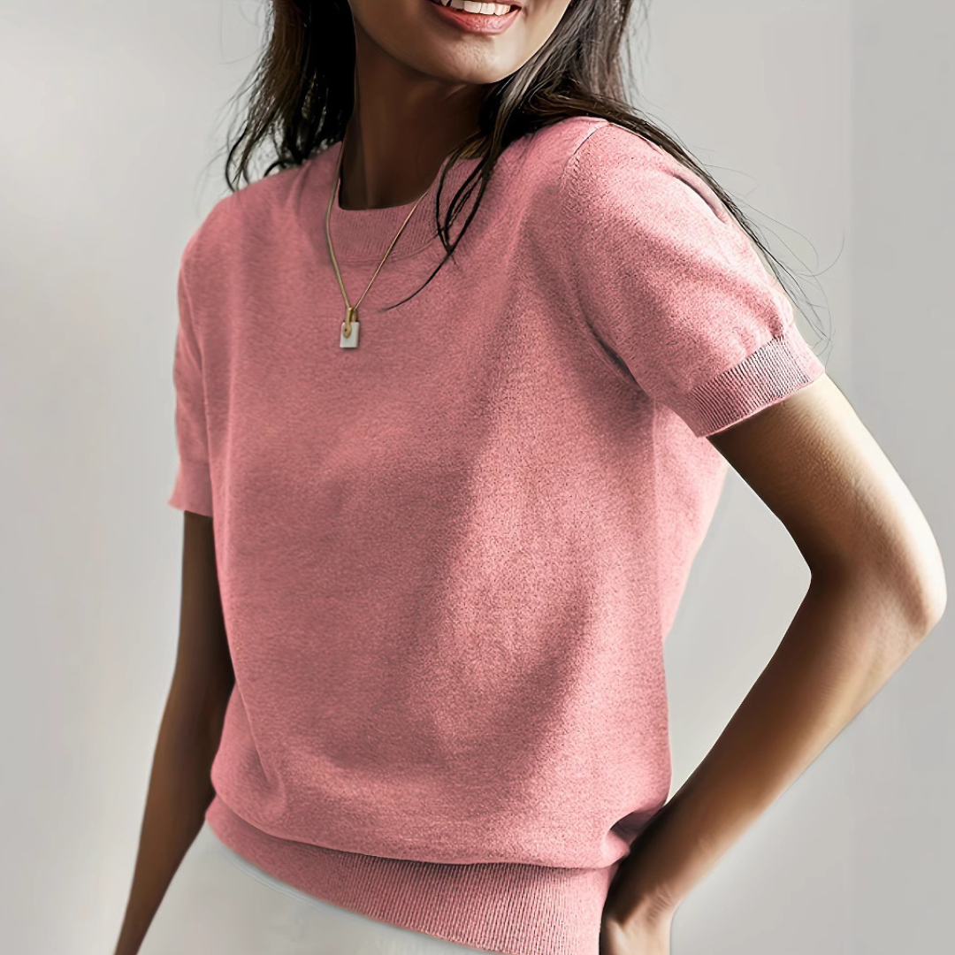 Vianca™ | Casual short sleeve crew neck top