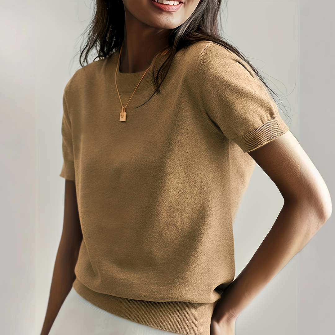 Vianca™ | Casual short sleeve crew neck top