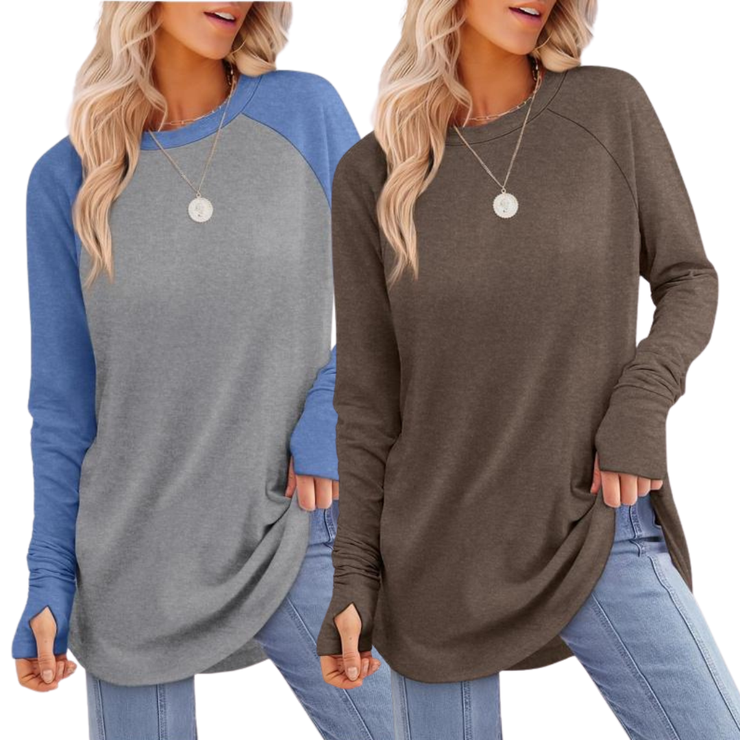 Zarita™ | Cozy lange mouwen tunic shirt with thumb hole