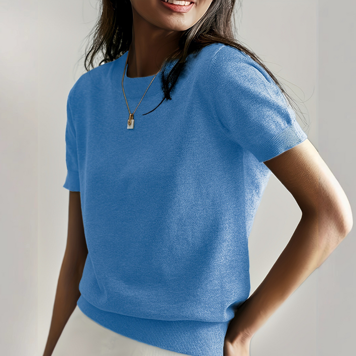 Vianca™ | Casual short sleeve crew neck top