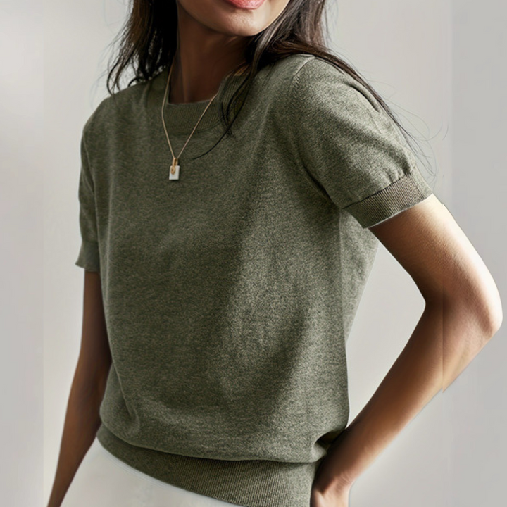 Vianca™ | Casual short sleeve crew neck top