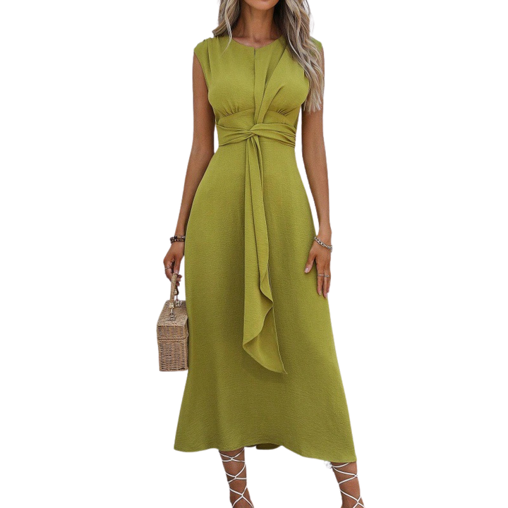 Miya™ | Stijlvolle waist-tie long zonder mouwen jurk