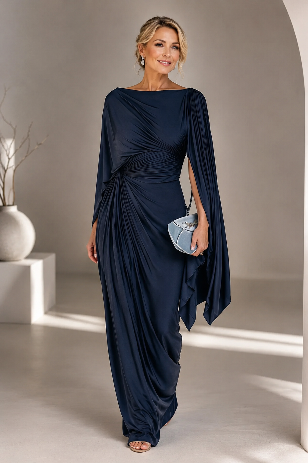 Lyssa | Geplooide gedrapeerde maxi jurk