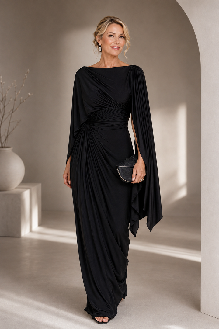 Lyssa | Geplooide gedrapeerde maxi jurk