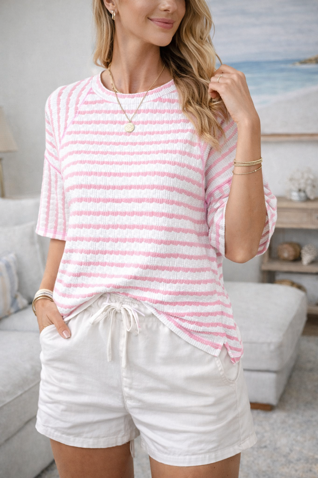 Cindy | Relaxte coastal stripe t-shirt