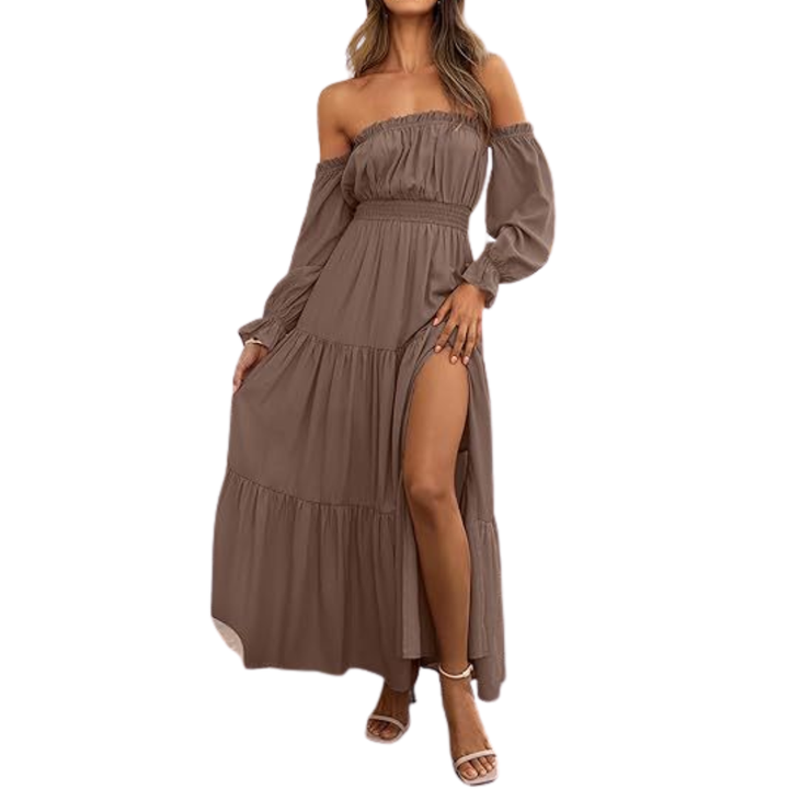 Meadow™ | Bohemian off-shoulder layered maxi