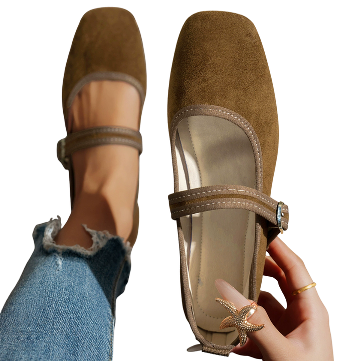 Cleo™ | Vintage vierkante neus mary jane schoenen