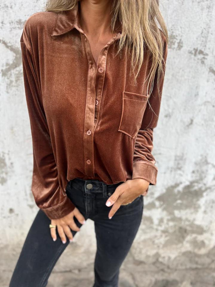 Dahlia™ | Zachte velvet shirt