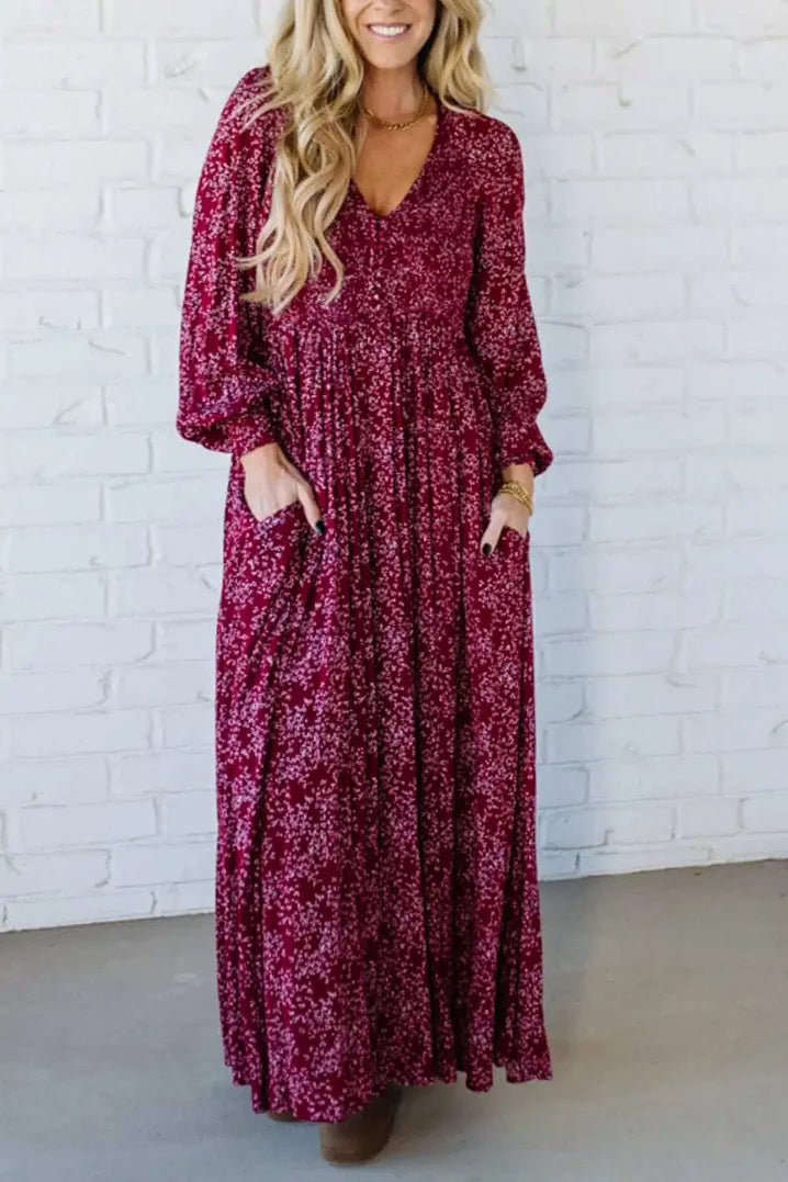 Carissia | Lange mouwen maxi jurk