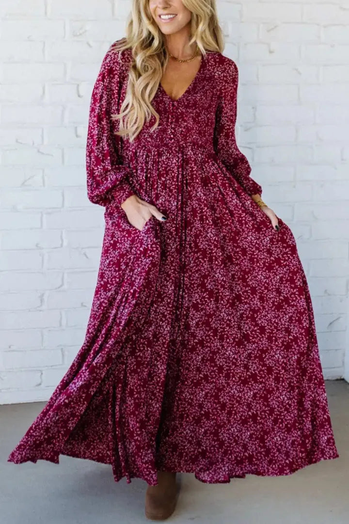 Carissia | Lange mouwen maxi jurk