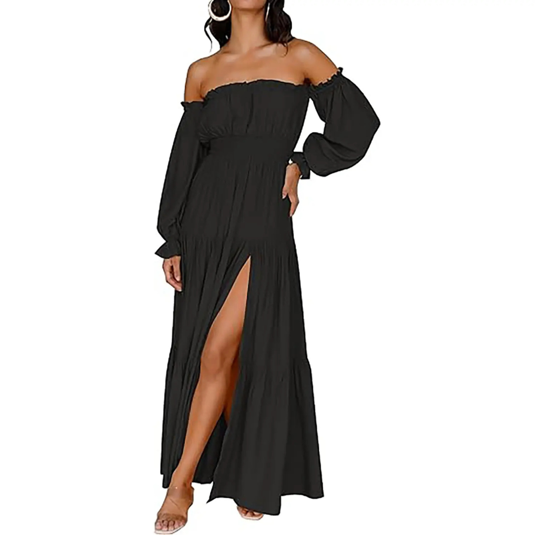 Meadow™ | Bohemian off-shoulder layered maxi