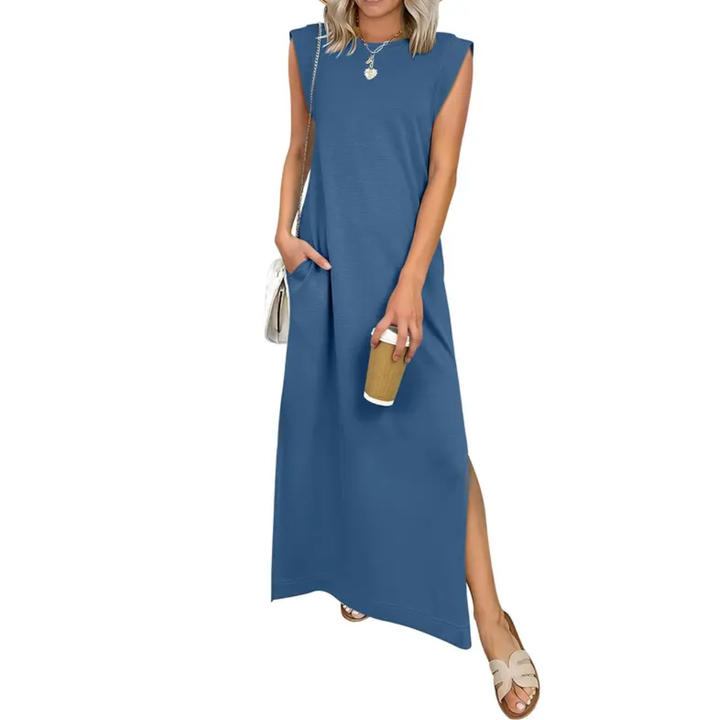 Breeana™ | Relaxte zonder mouwen split maxi jurk