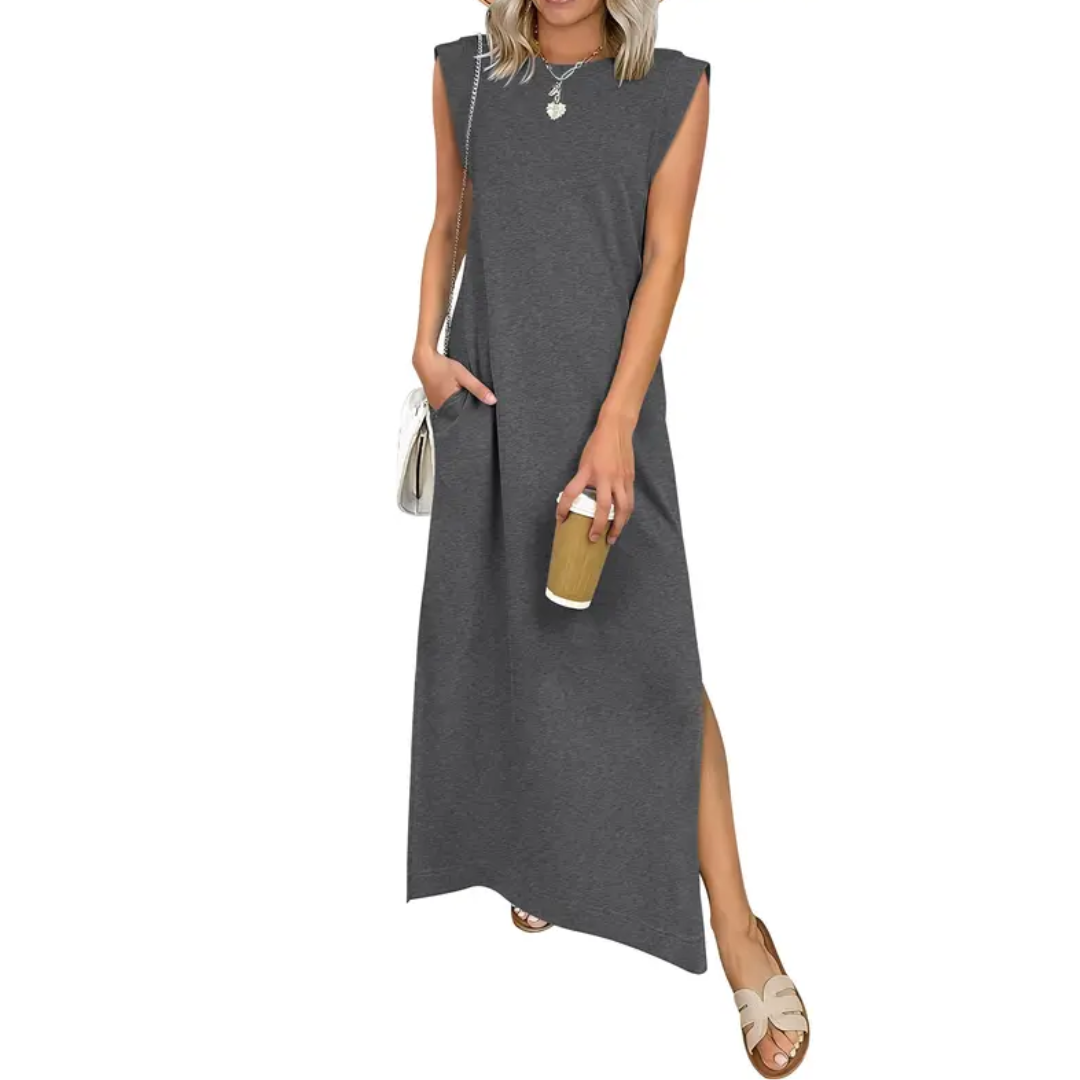 Breeana™ | Relaxte zonder mouwen split maxi jurk