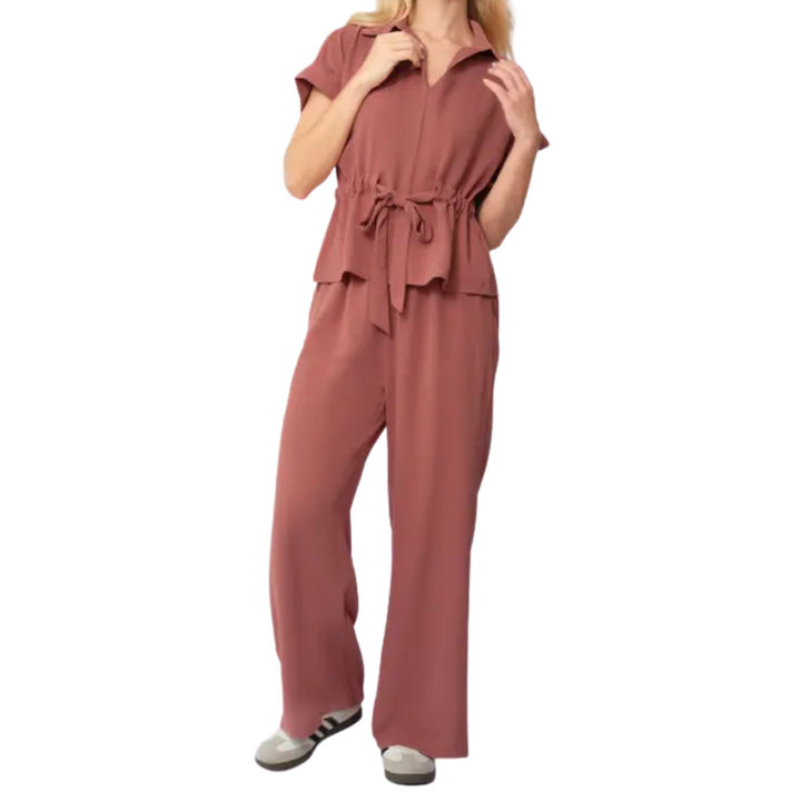 Nelle™ | Relaxte collared wide-leg co-ord