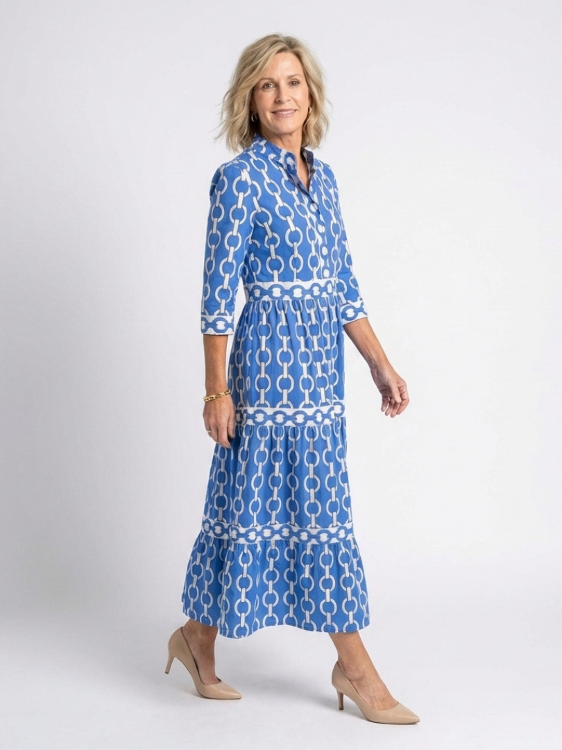 Carla | Chain pattern midi jurk