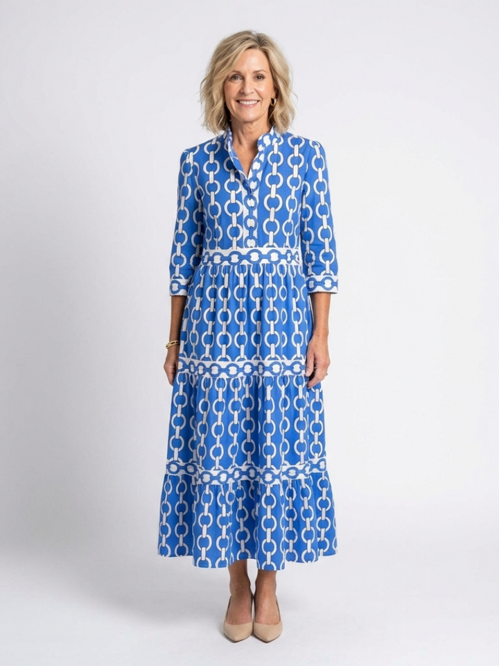 Carla | Chain pattern midi jurk