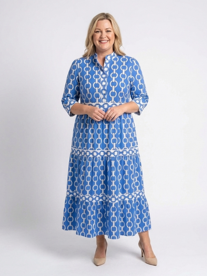 Carla | Chain pattern midi jurk