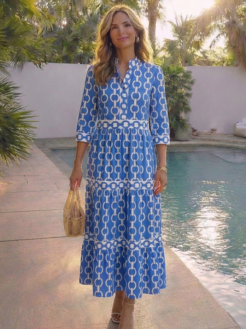 Carla | Chain pattern midi jurk