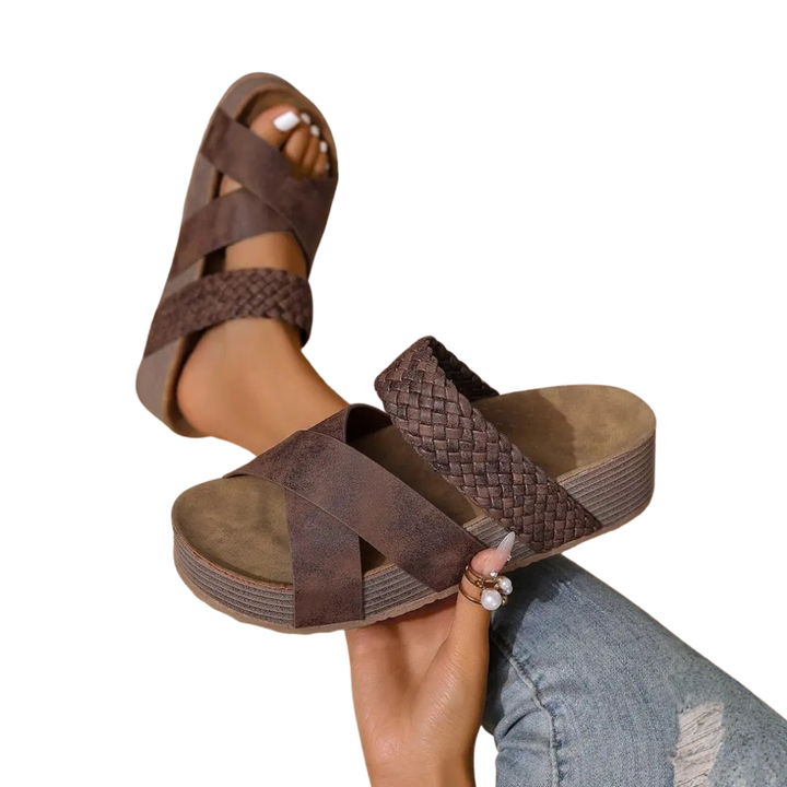 Cori™ | Woven crossband thick sole sandalen