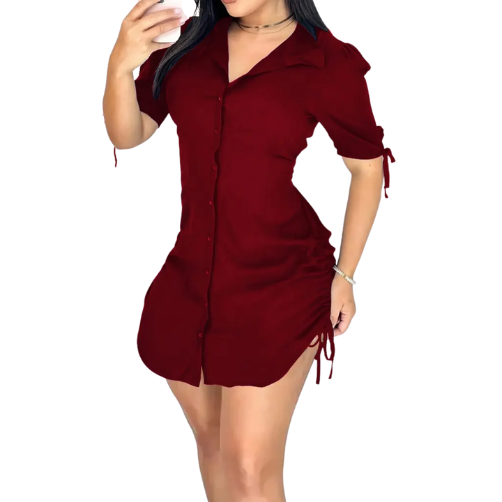 Zindra™ | Drawstring V-hals bodycon mini jurk