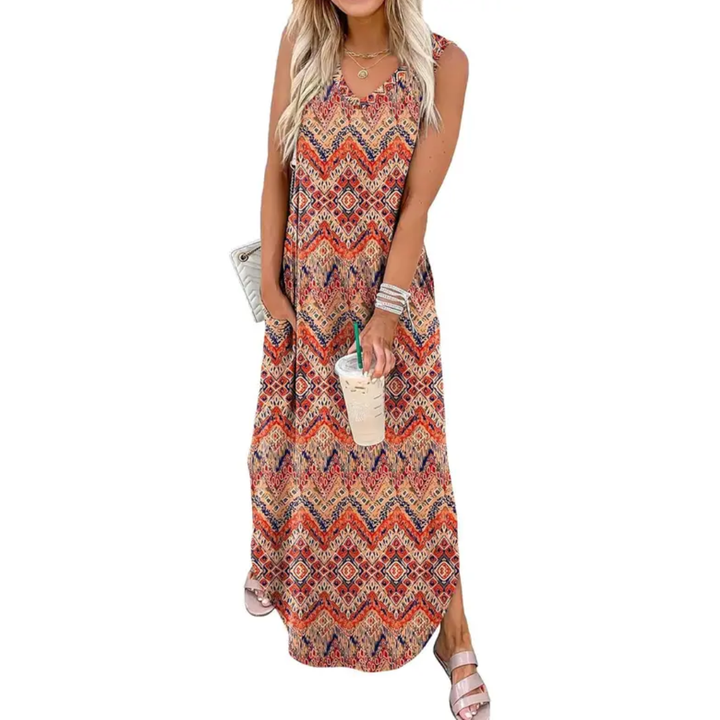 Caspienne™ | Breezy bloemen pocket maxi jurk