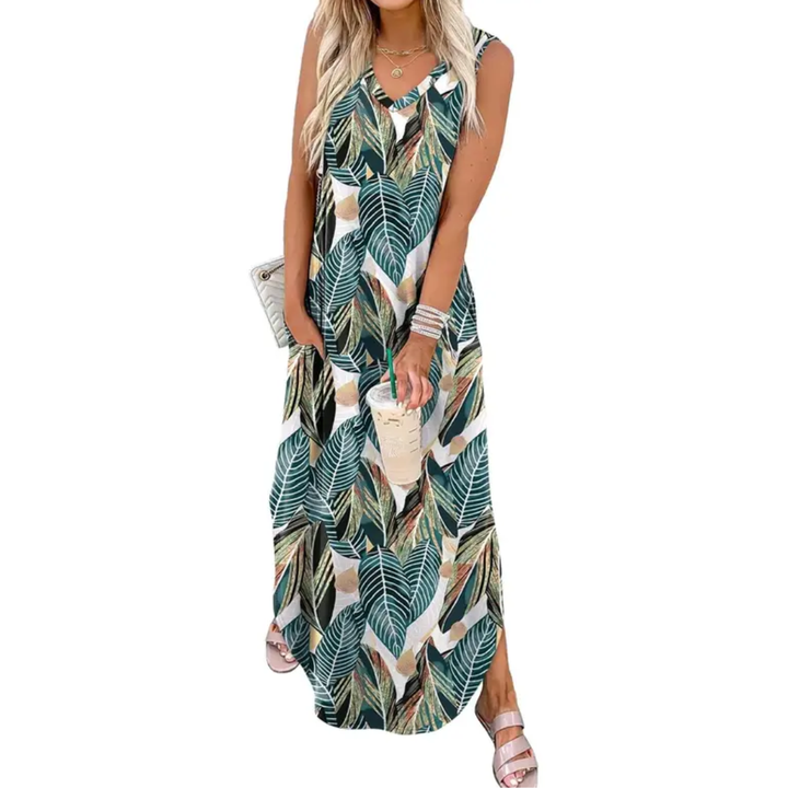 Solange™ | Breezy bloemen pocket maxi jurk
