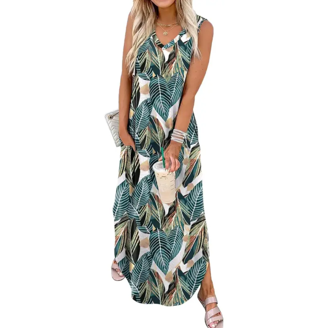 Caspienne™ | Breezy bloemen pocket maxi jurk