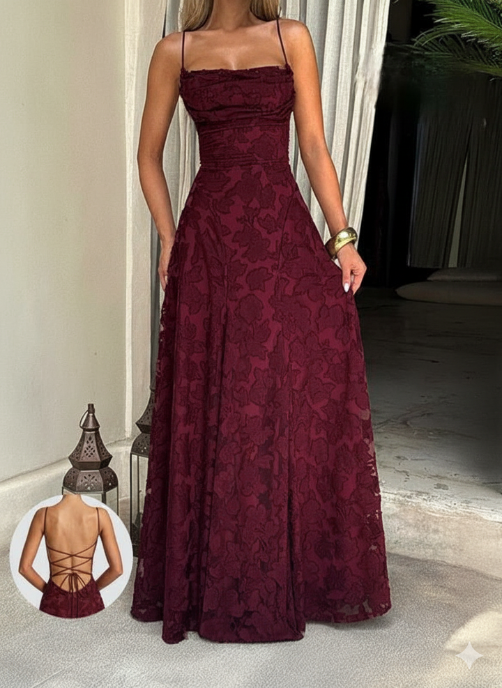 Xenia™ | Elegante backless lace long jurk fitted design for special occasions & parties