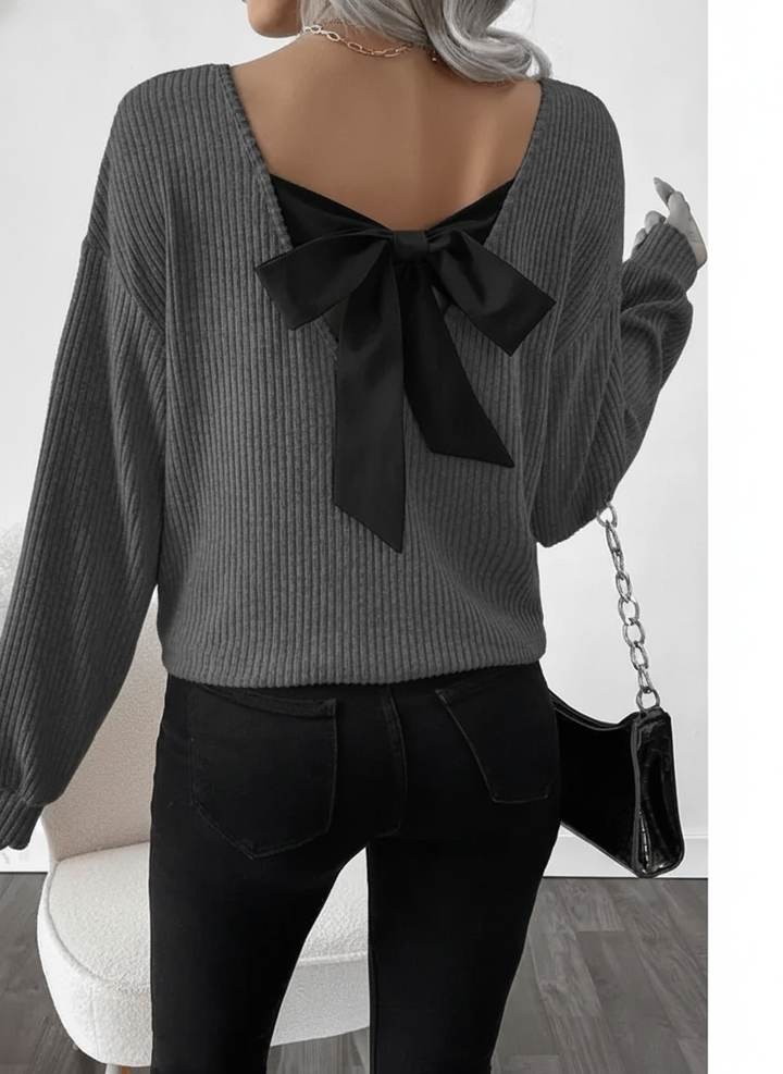 Taylor™ | Dames casual loose fit t-shirt back bow design