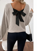 Taylor™ | Dames casual loose fit t-shirt back bow design