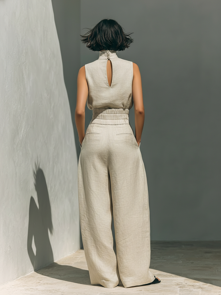 Desiree | Minimalist tanktop & wide-leg broek set