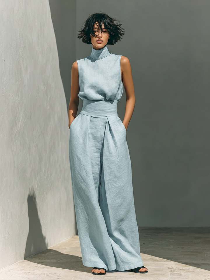 Desiree | Minimalist tanktop & wide-leg broek set