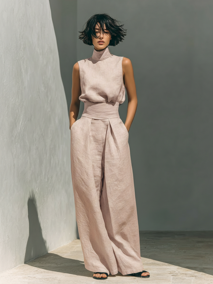 Desiree | Minimalist tanktop & wide-leg broek set